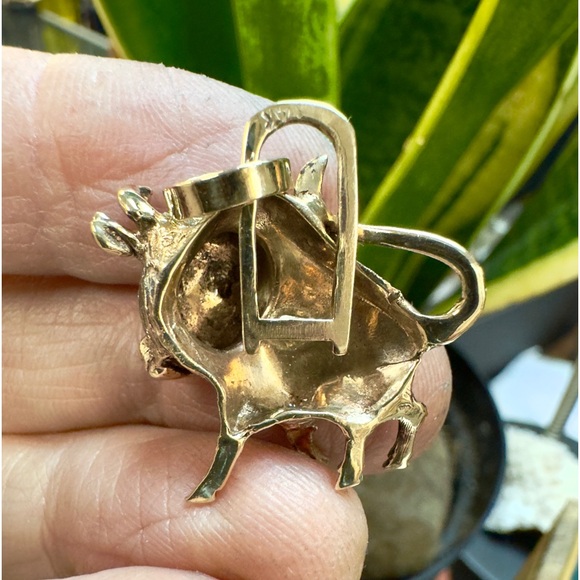 14k Diamond Bull Pendant - Picture 6 of 10